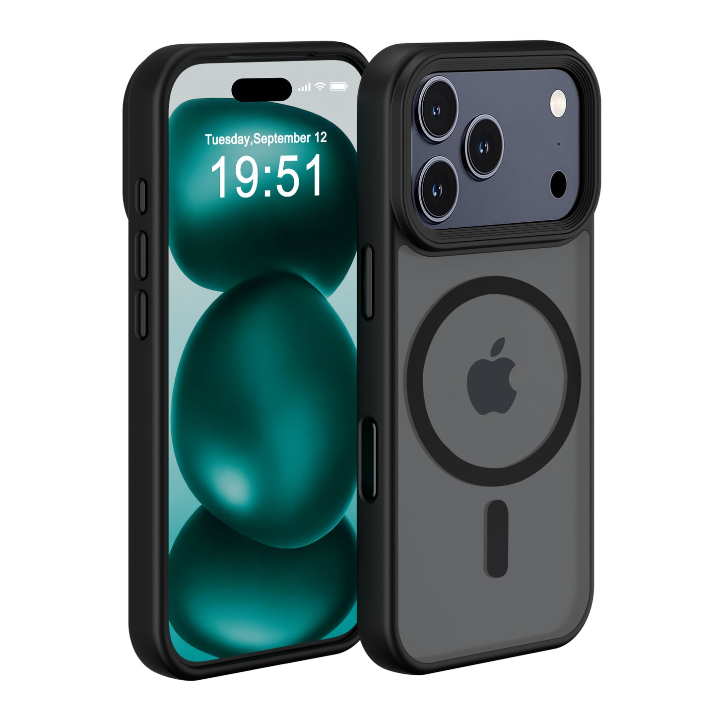 ECOVERA Magnetic Case For iPhone 17 Series– Black With Free Tempered Glass Screen Protectors