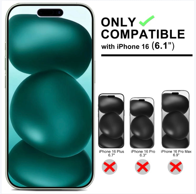ECOVERA iPhone 16 Full Series Screen & Camera Lens Protector Set (3-Pack,Tempered Glass)