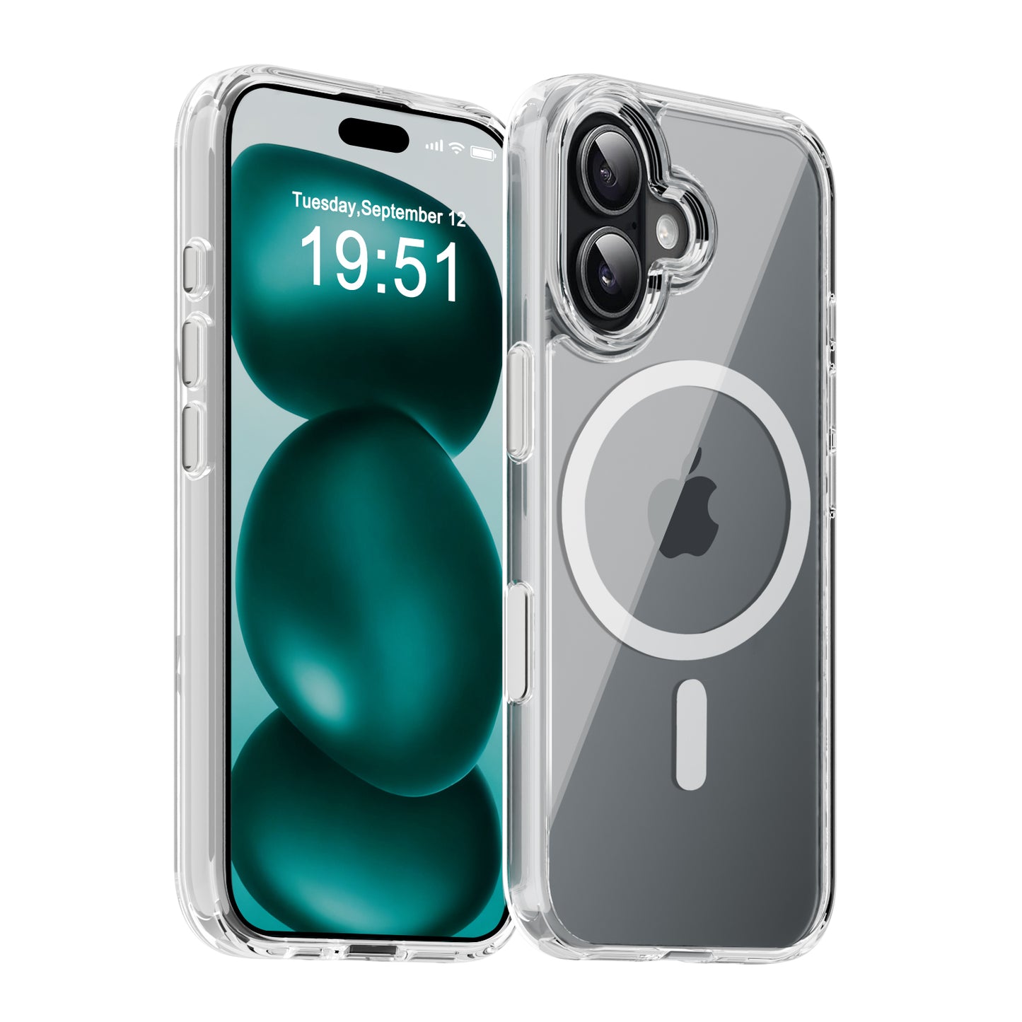 ECOVERA Magnetic Case For iPhone 16 Series– Clear With Free Tempered Glass Screen  Protectors