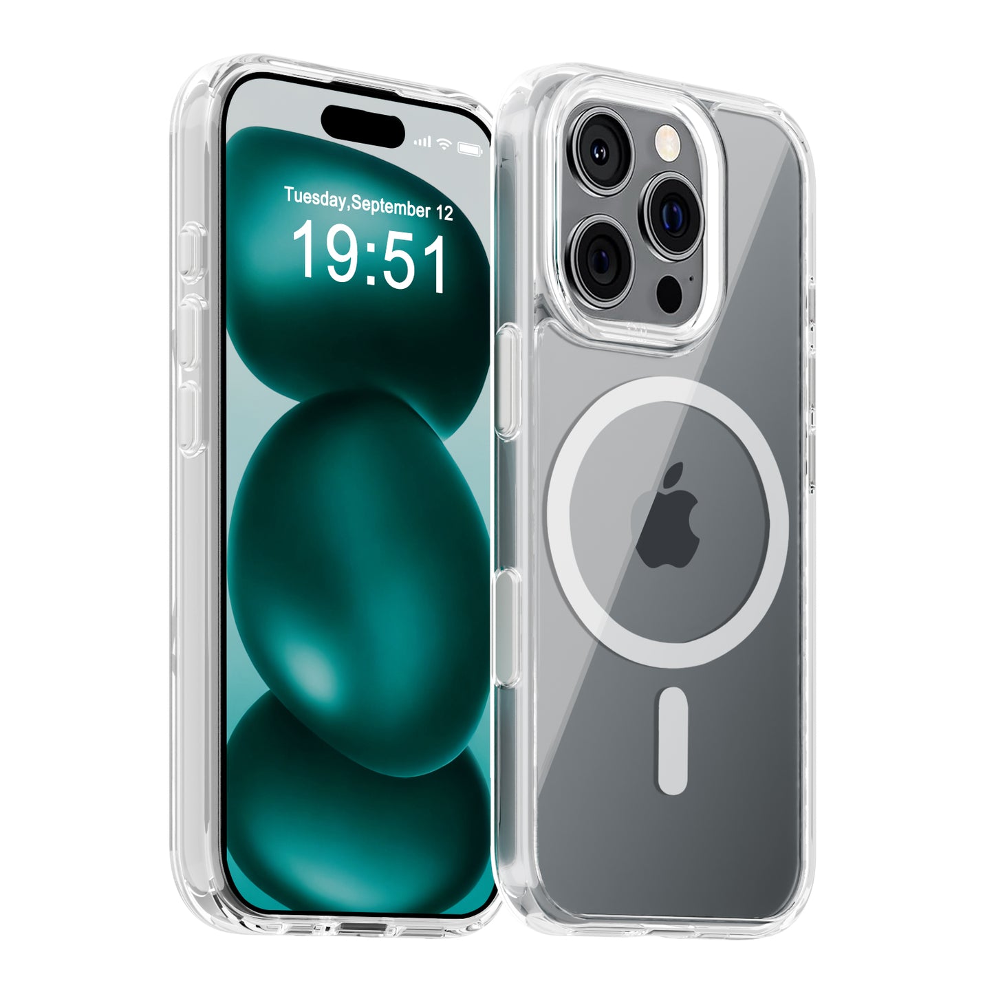 ECOVERA Magnetic Case For iPhone 16 Series– Clear With Free Tempered Glass Screen  Protectors