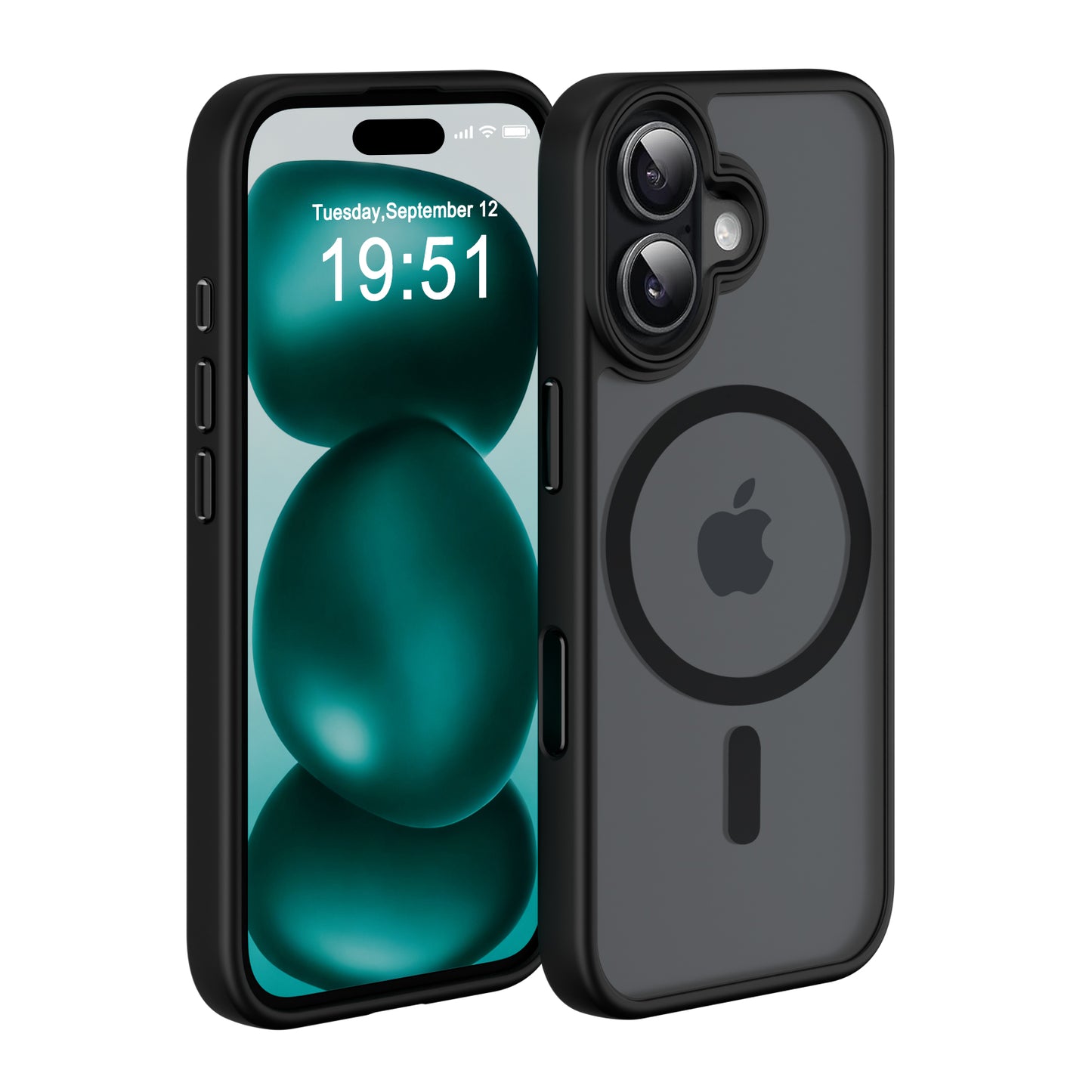 ECOVERA Magnetic Case For iPhone 17 Series– Black With Free Tempered Glass Screen  Protectors