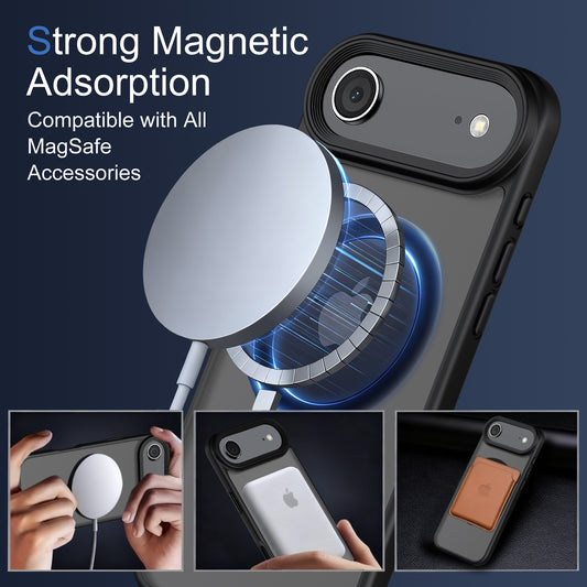 ECOVERA Magnetic Case For iPhone 17 Series– Black With Free Tempered Glass Screen  Protectors