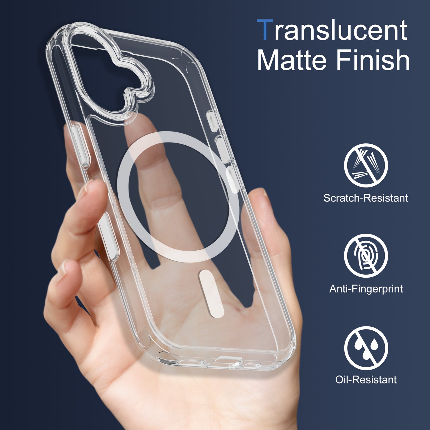 ECOVERA Magnetic Case For iPhone 16 Series– Clear With Free Tempered Glass Screen  Protectors