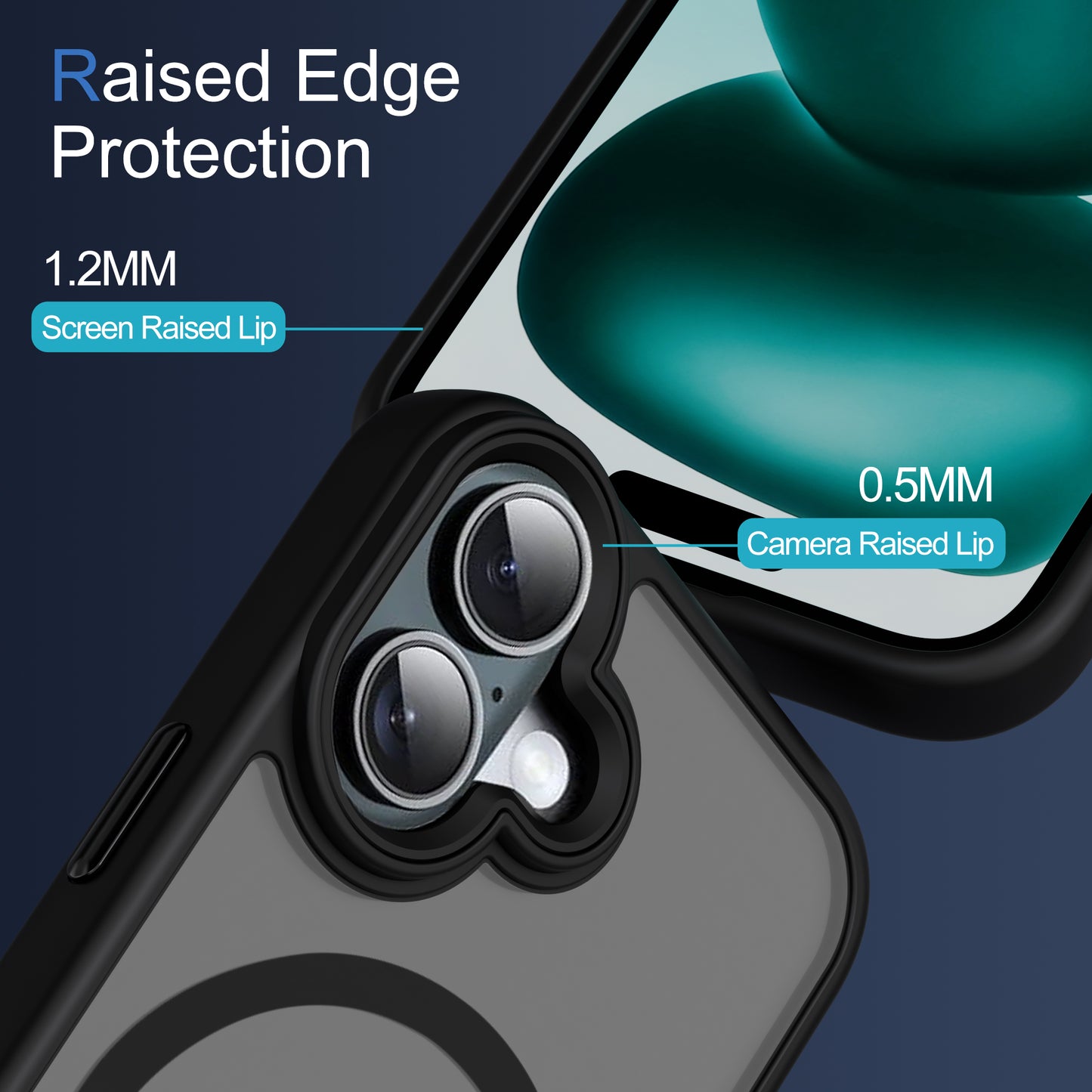 ECOVERA Magnetic Case For iPhone 16 Series– Black With Free Tempered Glass Screen  Protectors