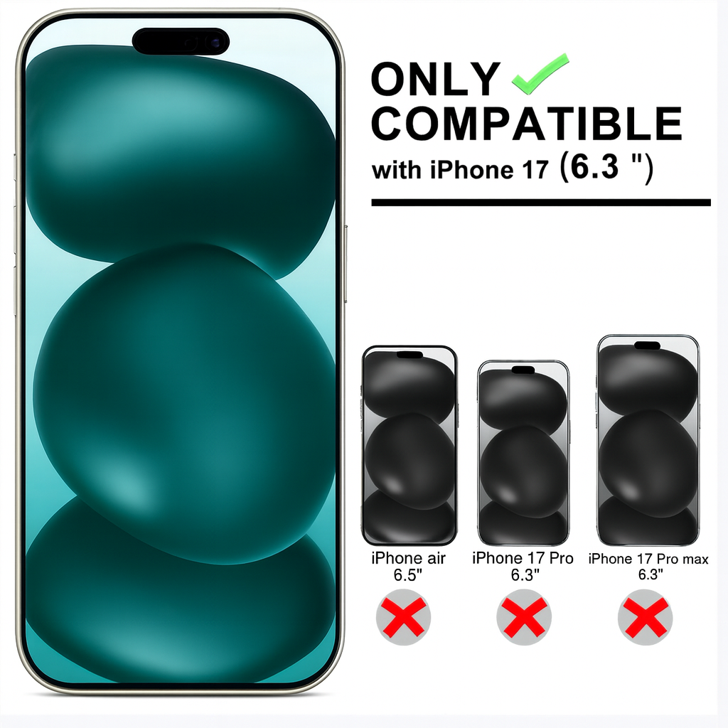 ECOVERA iPhone 17 Full Series Screen & Camera Lens Protector Set (3-Pack,Tempered Glass)